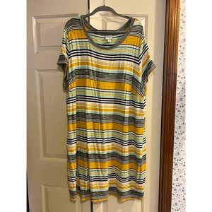 4X Ava & Viv striped tshirt dress